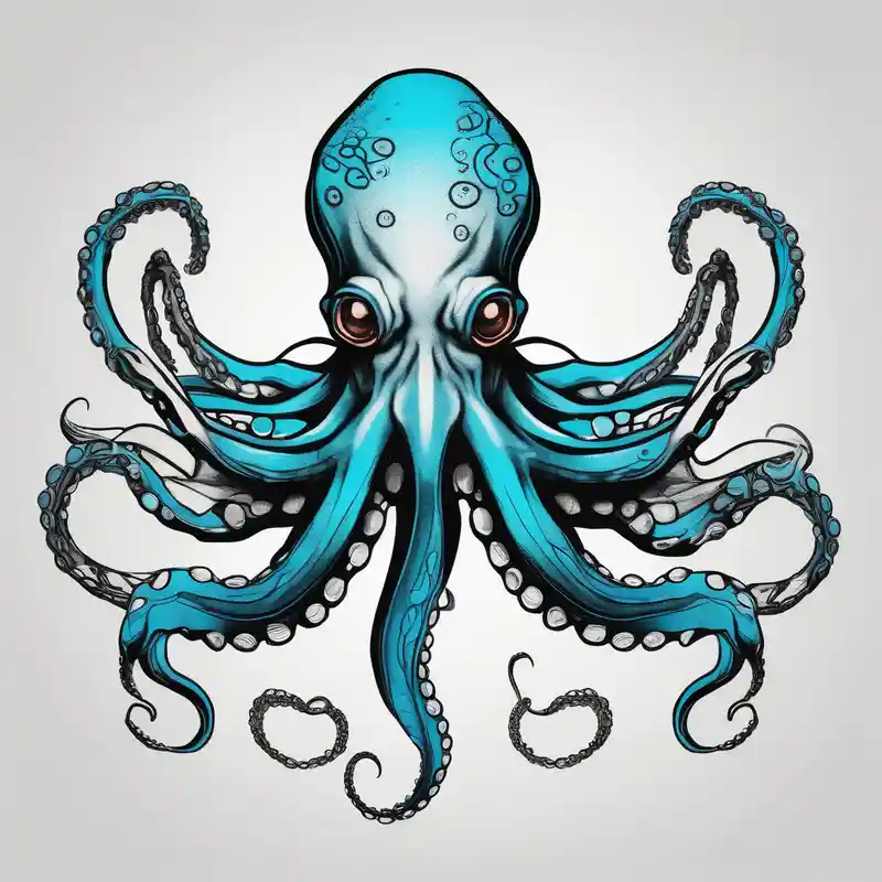 octopus with neon Blue suckers tattoo cute tattoo idea